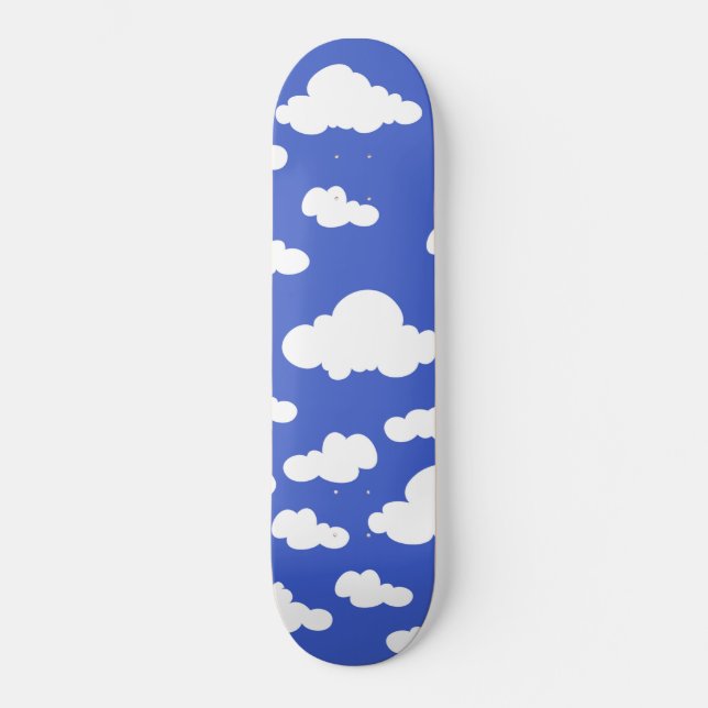 Skateboard Ciel Bleu Nuageux Nuages Blancs Rêveur Nuageux (Recto)
