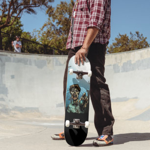Skateboard Cimetière de zombies effrayants pleine lune drôle