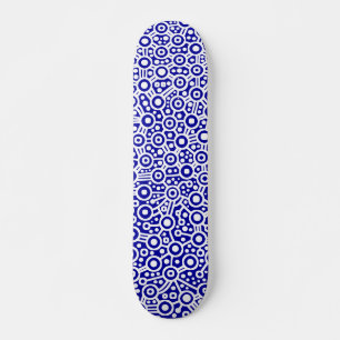 Skateboard Circuit Alien - Blanc sur Bleu Profond