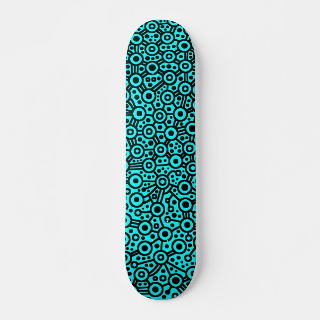 Skateboard Circuit Alien III - Noir sur Cyan (Devant)