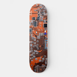 Skateboard Circuit imprimé de geek informatique orange