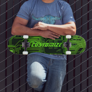 Skateboard Circuit imprimé PCB Cyber Green personnalisé Tech 