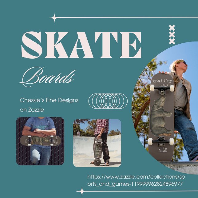 Skateboard Citation personnelle moderne Hippopotamus Brown (Créateur téléchargé)
