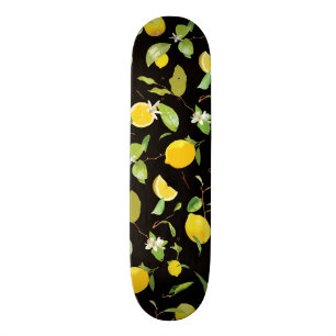 Skateboard Citron et feuille d'aquarelle