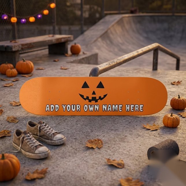Skateboard Citrouille Halloween Orange Personnalisée Votre No (Créateur téléchargé)
