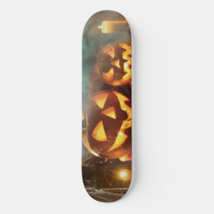 Skateboard Citrouilles d'Halloween et chauves-souris