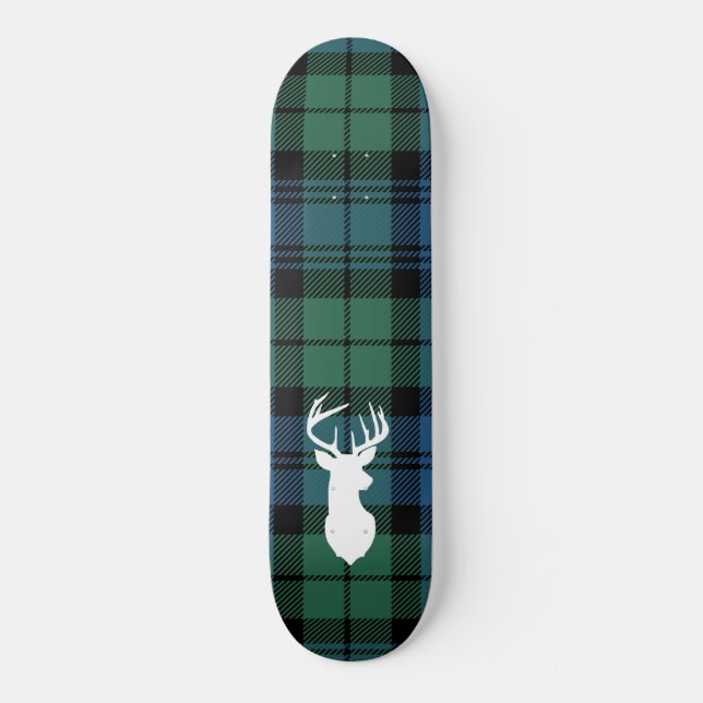 Skateboard Clan de Noël Tartan personnalisé Campbell Plaid (Recto)