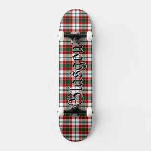 Skateboard Clan Glasgow Tartan Scottish Plaid