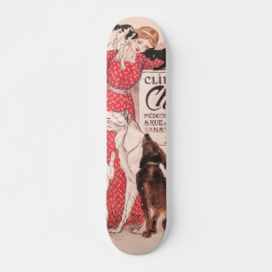Skateboard Clinique Cheron Vintage Chien Chat Steinlen Poster
