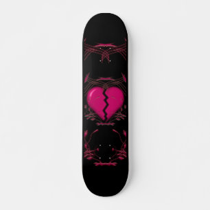 Skateboard Coeur brisé et oeuvre tribale : Rose: Patinage