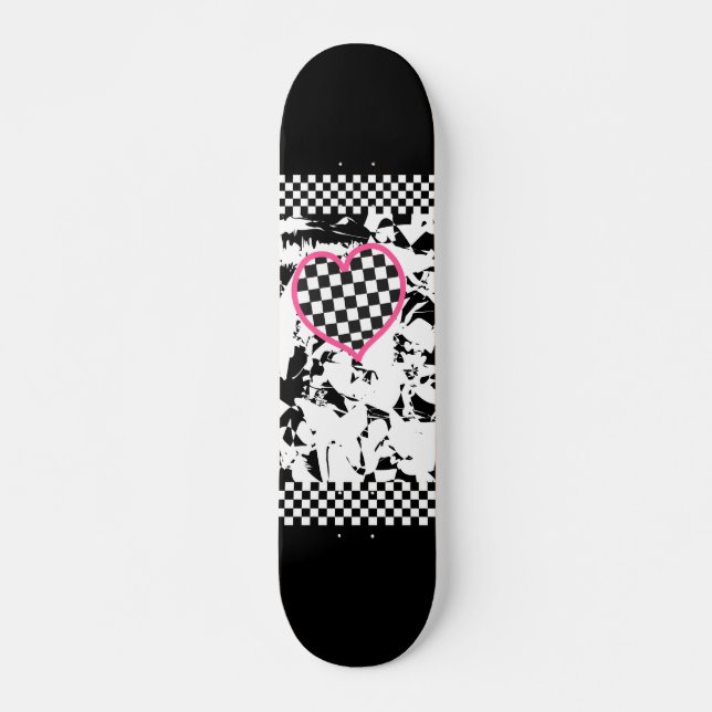 Skateboard Coeur grunge de tatouage (Devant)