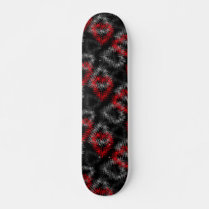 Skateboard Coeurs brisés rouge et gris sur arrière - plan noi