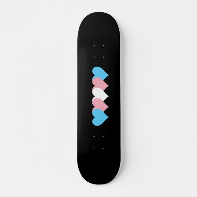 Skateboard Coeurs de fierté transgenre (Devant)