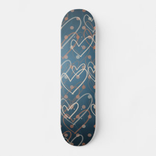 Skateboard Coeurs et points arrière - plan, patinage