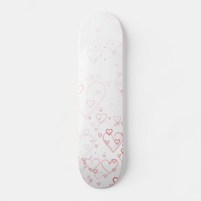 Skateboard Coeurs rouges (Recto)