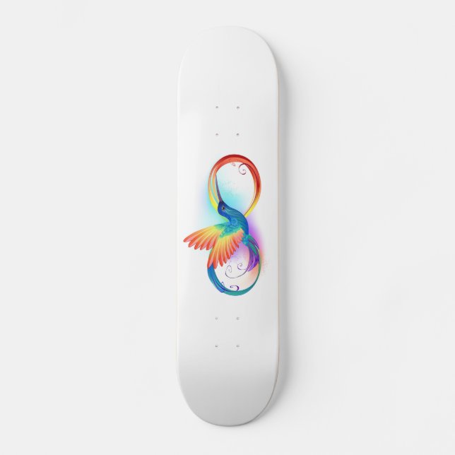 Skateboard Colibri arc-en-ciel avec symbole Infinity (Recto)