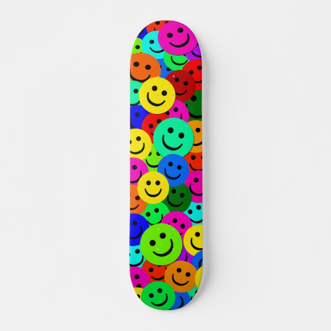 SKATEBOARD COLLAGE COLORÉ DE VISAGES (Devant)