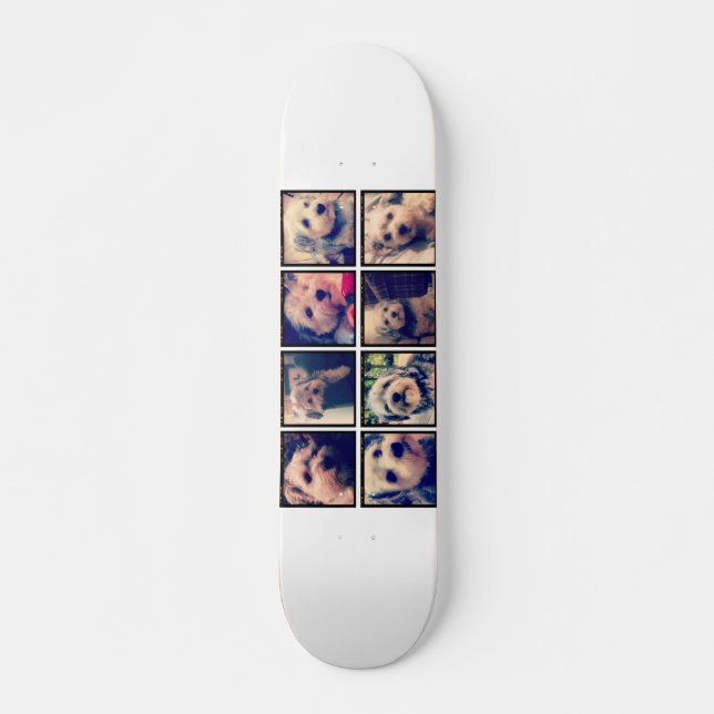 Skateboard Collage photo personnalisé avec photos Carrés (Devant)