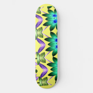 Skateboard Coloré abstrait design motif floral