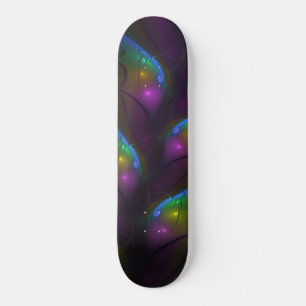 Skateboard Coloré Lumineux Abstrait moderne Trippy Fractal