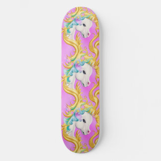 Skateboard Coloré Pastel Unicorn avec Accent baroque Rococo
