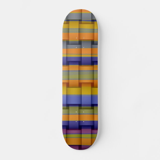 Skateboard Colorful retro art stripes graphic design (Recto)
