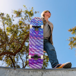 Skateboard Colorful Super Funky Trippy Waves Art Abstrait