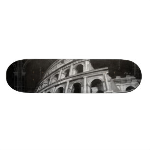 Skateboard Colosseum romain avec les dessins architecturaux