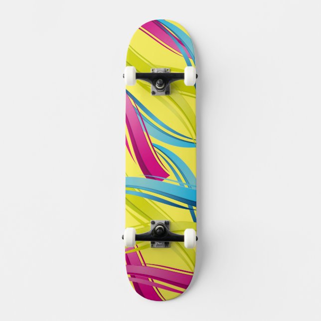Skateboard-Colourful Waves Skateboard Deck (Front)