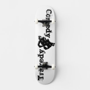 Skateboard Comédie et Tragédie Théâtre Masques Noir