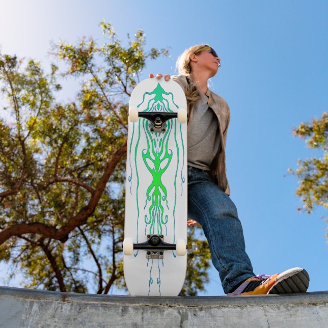 Skateboard Conception Abstraite de tatouage de poulpe tribal  (Extérieur 1)