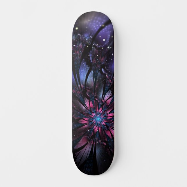 Skateboard Conception Abstraite des fleurs fractales. (Recto)