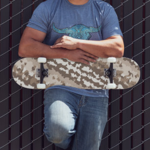 Skateboard Conception Abstraite Irrégulière Camo Terre Neutre