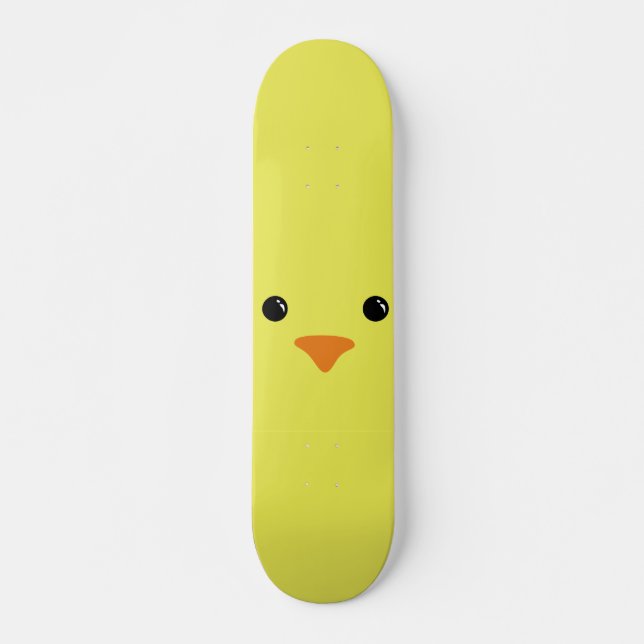 Skateboard Conception animale mignonne de visage de poulet (Devant)