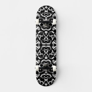 Skateboard Conception de fond de coeurs vintage noir blanc mi