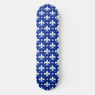 Skateboard Conception de motif de fleur de lis sur fond bleu
