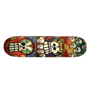 Skateboard Conception de planche à roulettes de crânes de