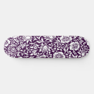 Skateboard Conception florale vintage de mauve de William Mor