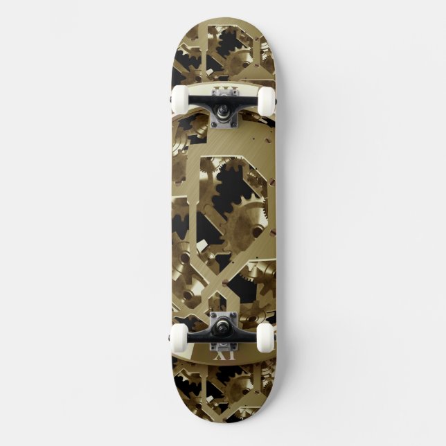 Skateboard Conception grunge de destin de rouille d'or (Recto)
