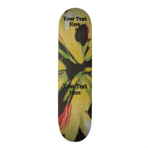 Skateboard conception moderne originale jaune noire d'art