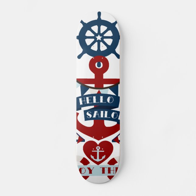 Skateboard Conception nautique de bateau à voile d'Ancre de (Recto)
