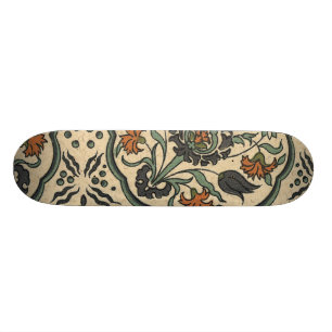 Skateboard Conception persane florale décorative de tuile