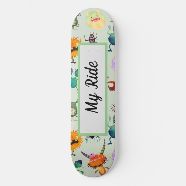 Skateboard Conception personnalisée de Monstre mignon pour le (Recto)