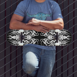 Skateboard Conception Tribale de Cœur Brisé Abstrait Blanc