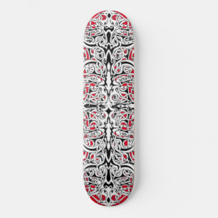 Skateboard Conception tribale de l'Empire noir et blanc sur l