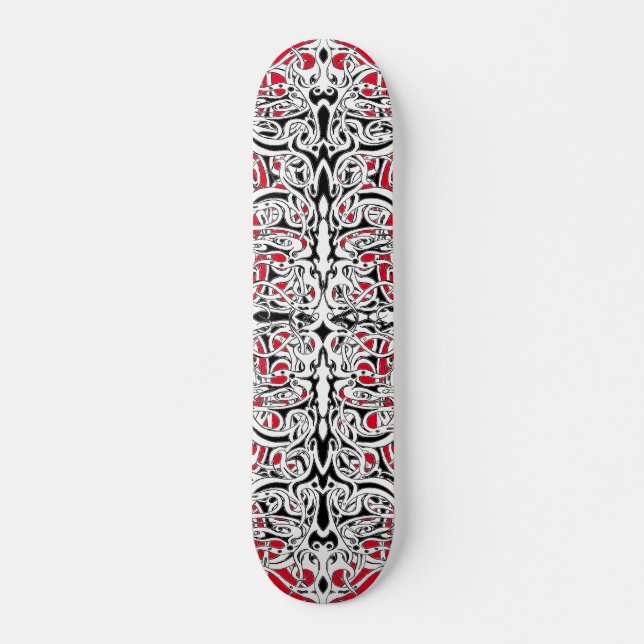 Skateboard Conception tribale de l'Empire noir et blanc sur l (Devant)