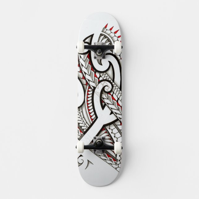 Skateboard Conception tribale maorie contemporaine avec des (Recto)