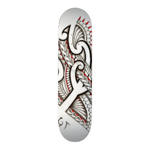 Skateboard Conception tribale maorie contemporaine avec des