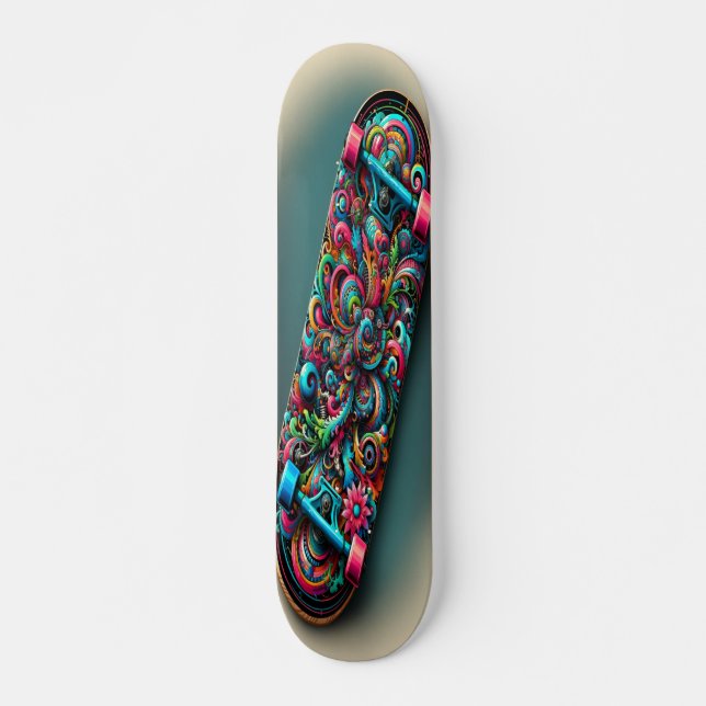 Skateboard "Confluence colorée" (Devant)