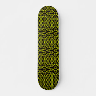 Skateboard Constellation de flocon de neige v1 - Noir et jaun